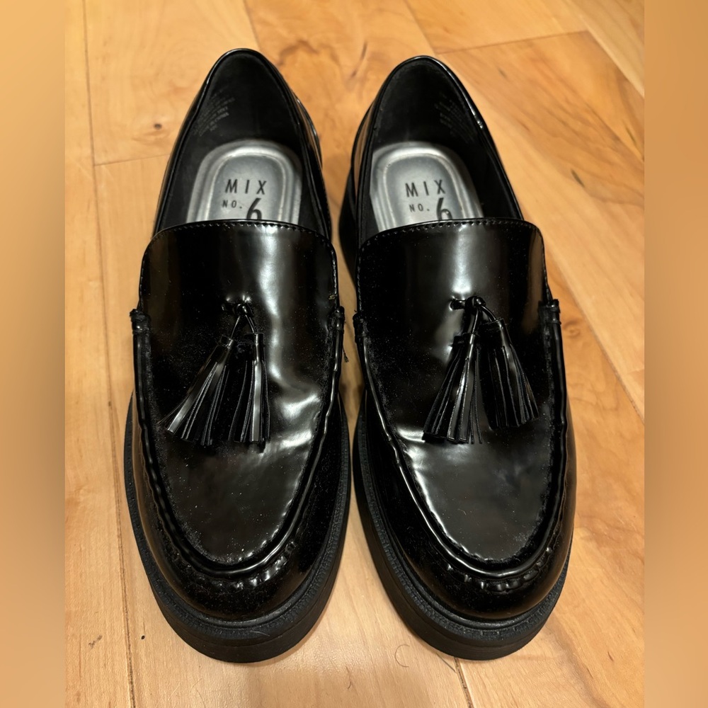 Mix No. 6 Men's Glossy Black Tassel Loafers